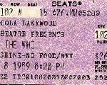 Ticketstub 8-8-1989