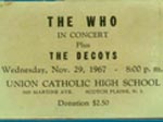 Ticket Stub, 29.11.1967 (Michael Ward)
