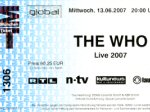 Ticket stub Munich, 13-06-2007