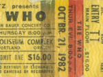 Ticket stub Portland 1982 (Photo by Scott)