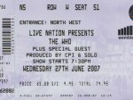 Ticket stub, London 27-06-2007 (Ticket by Richard Lewis)
