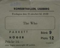 Ticket Gothenburg, 21. October 1966 (Mr Kenneth Olsson)