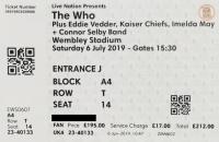 Ticket London 6 July 2019