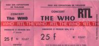 Ticket stub from Toulouse 1974