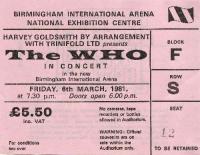 Ticket Stub, 06-03-1981 (&copy; Richard Lewis)
