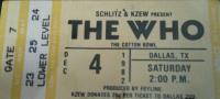 Ticket, Dallas December 4th 1982