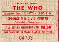 Ticket, Springfield 14 December 1975