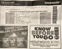 Ticket stub Hollywood Bowl #1 (Paul Lyons)